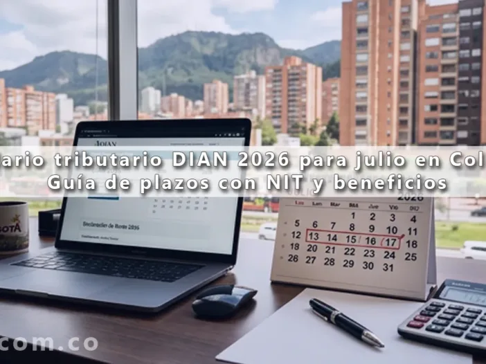 Calendario tributario DIAN 2026 para julio en Colombia Guía de plazos con NIT y beneficios
