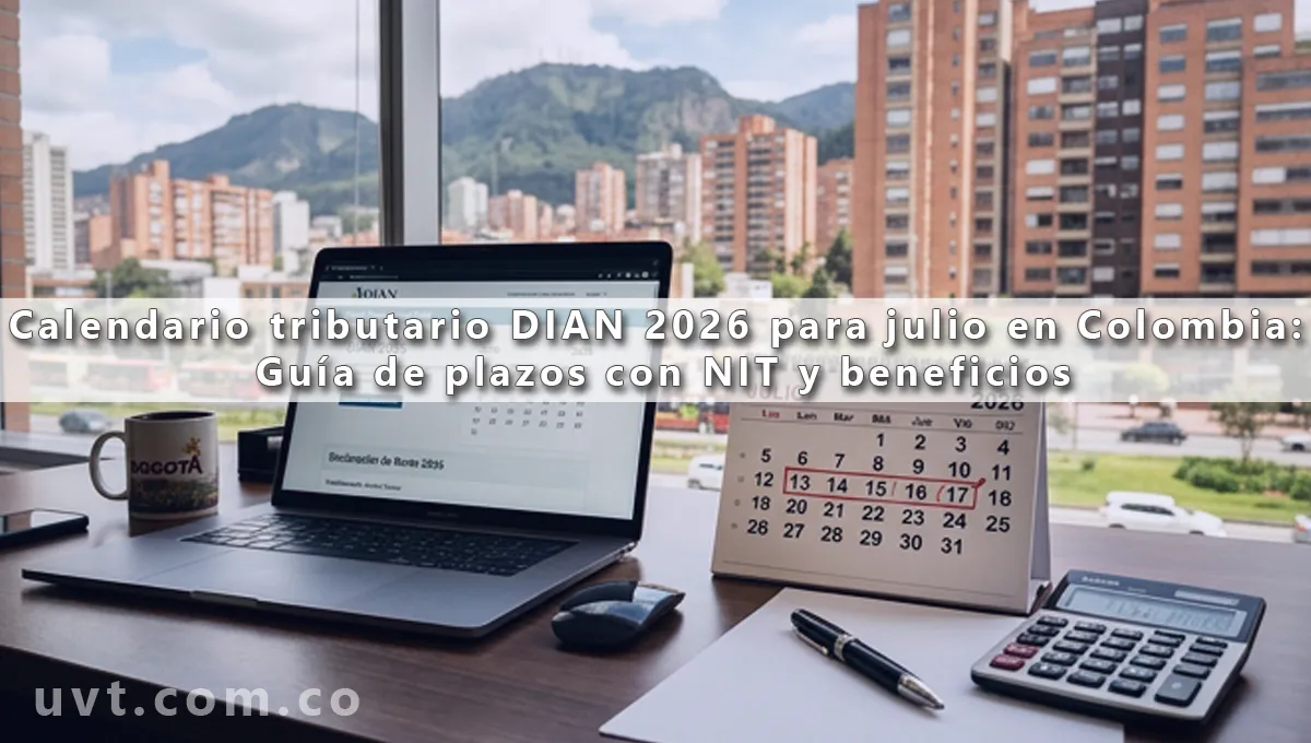 Calendario tributario DIAN 2026 para julio en Colombia Guía de plazos con NIT y beneficios