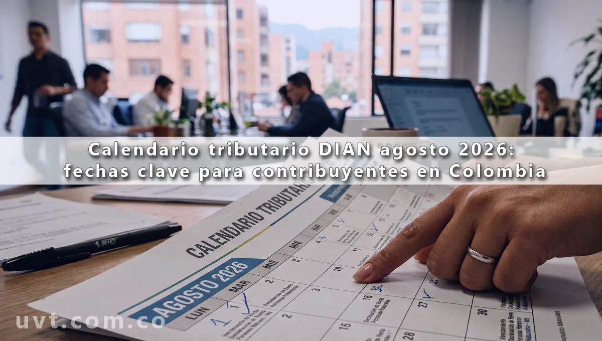 Calendario tributario DIAN agosto 2026 fechas clave para contribuyentes en Colombia